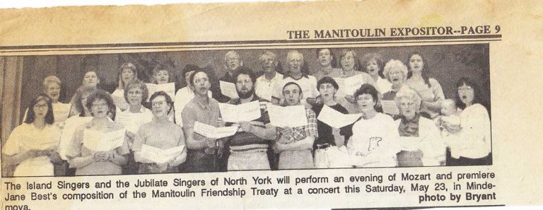 Friendship Treaty text gets remade into Manitoulin Island anthem