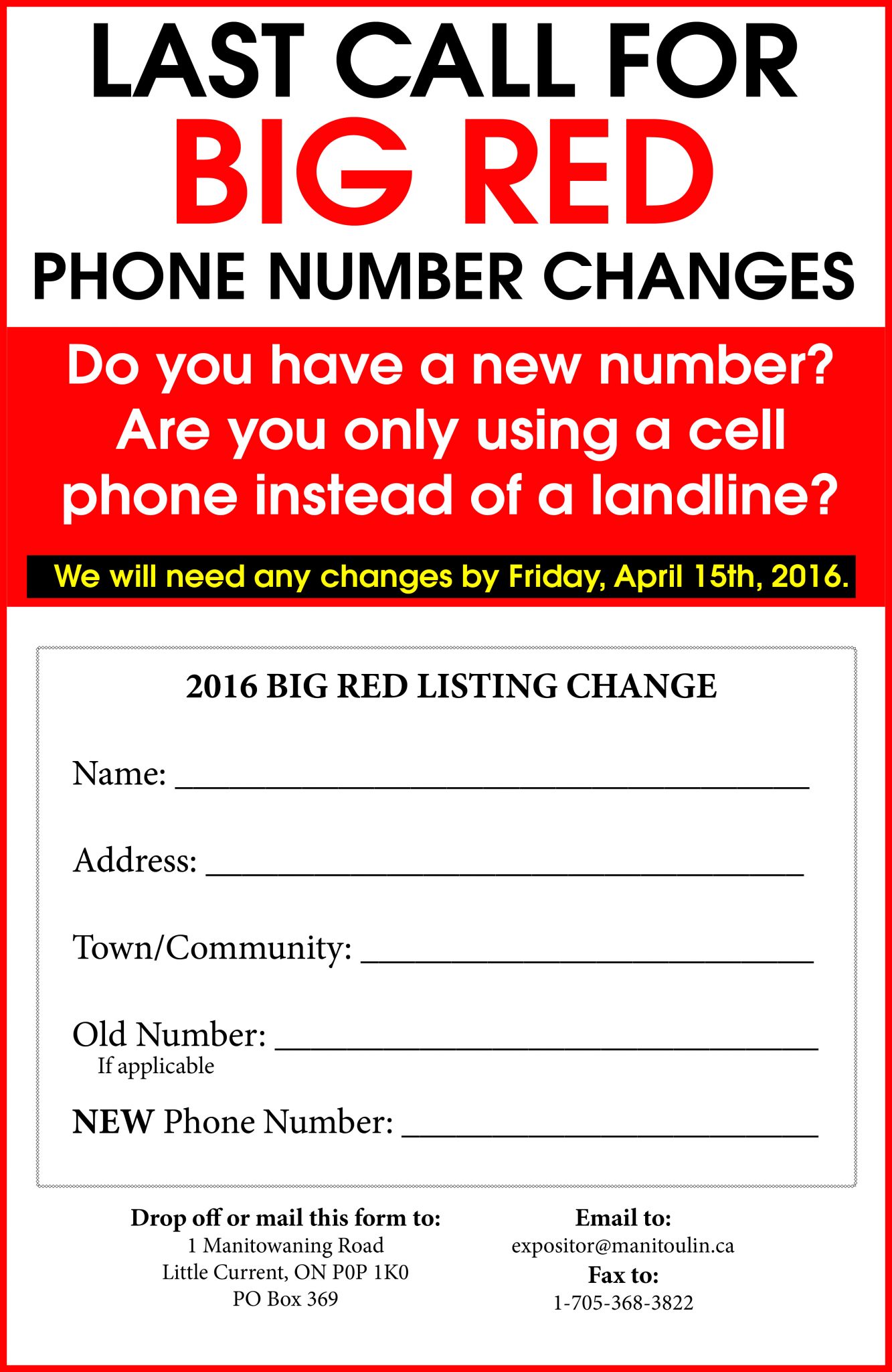 2016 Big Red phone book in production The Manitoulin Expositor