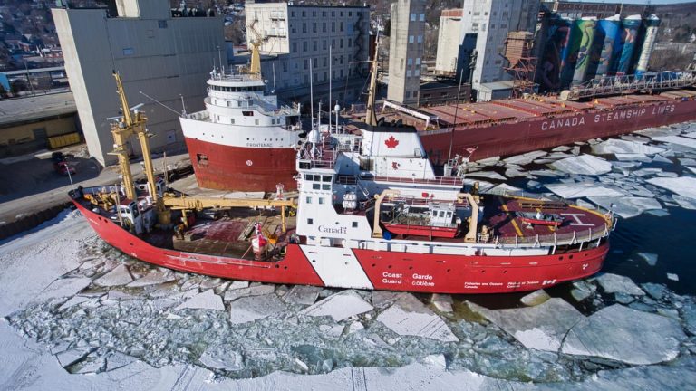 Icebreaking on Georgian Bay, near Fisher Harbour, Ontario