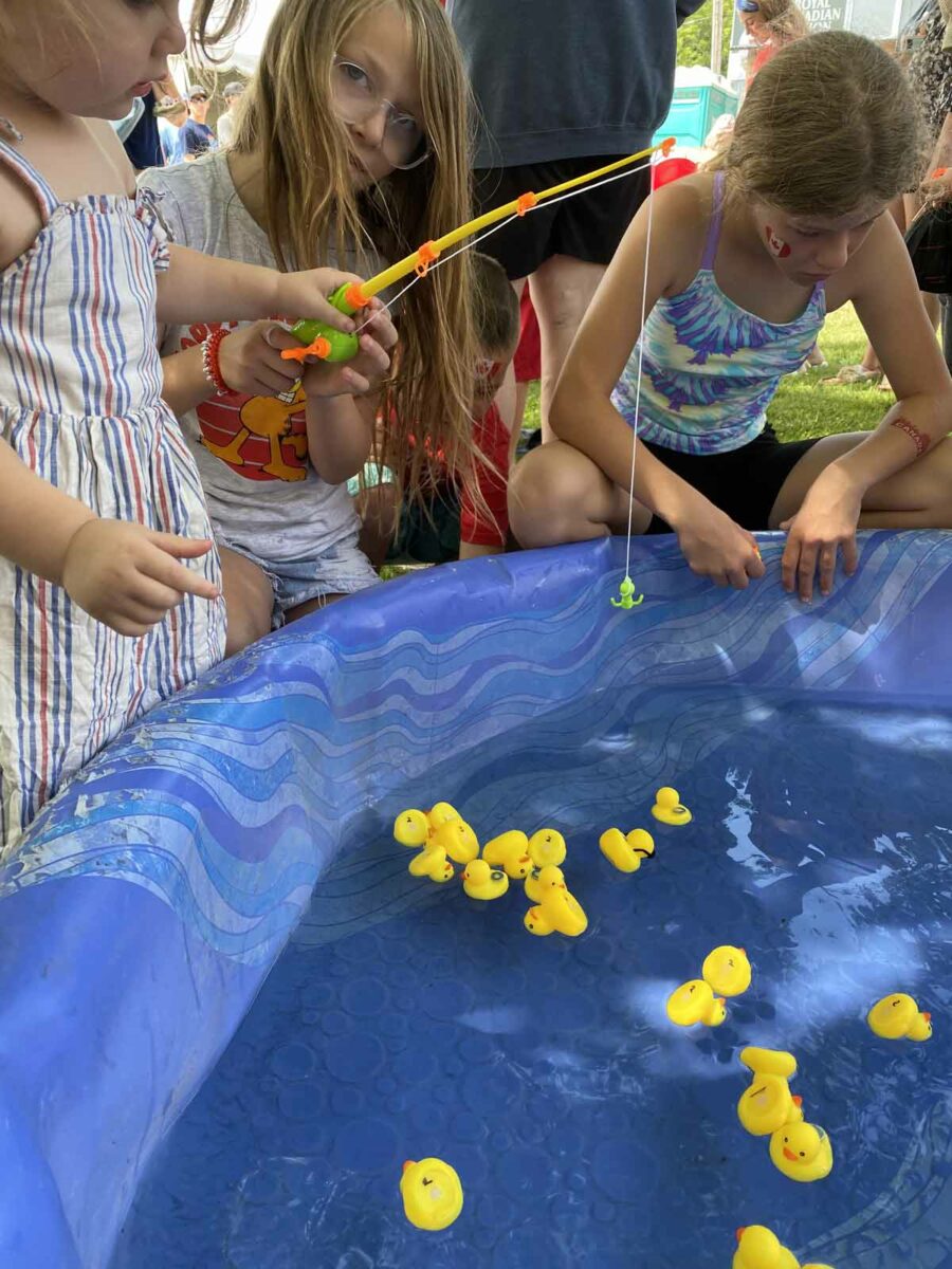 Fishing for ducks at the Canada Day kids’ festival in Gore Bay. photo by Alexandra Wilson-Zegil