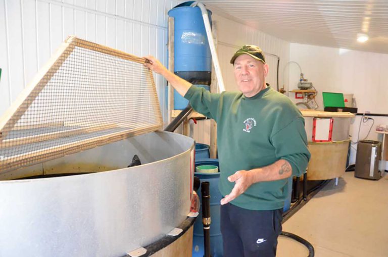 Manitowaning’s John Caselton builds aquaculture research facility