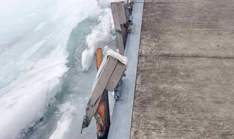 Municipal Sandfield dock bumpers get hammered by ice