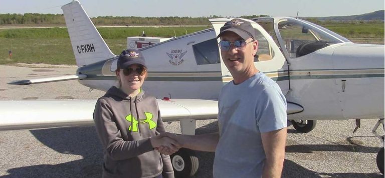 Mindemoya’s Avery Sheppard is Gore Bay Flying Club’s first student pilot