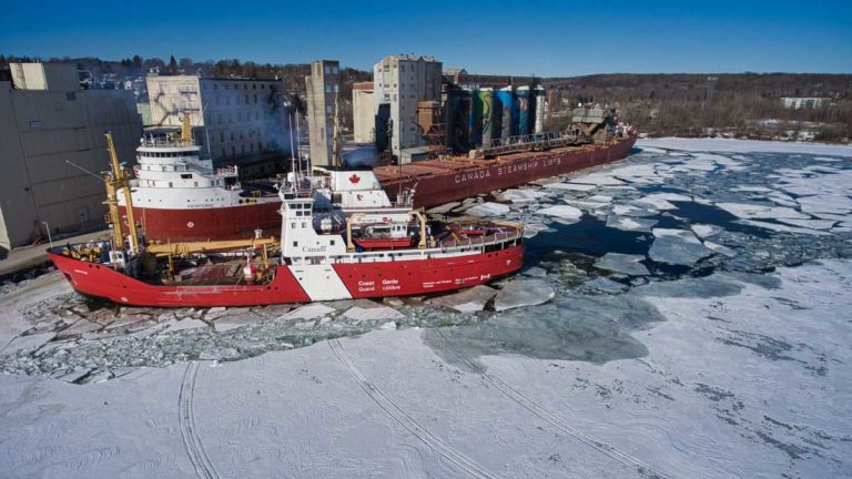 Icebreaking operations at Fisher Harbour, and Midland, Ontario