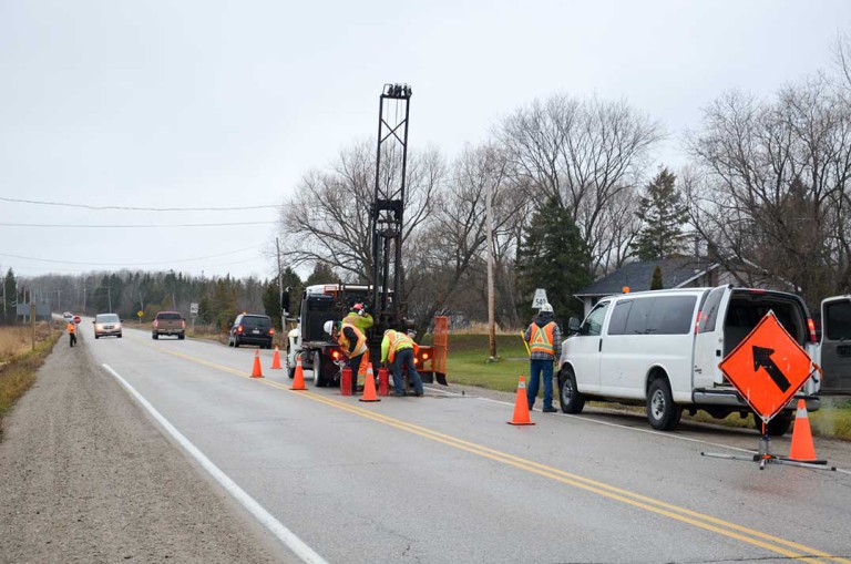Drill rigs herald future roadwork on Manitoulin Island highways