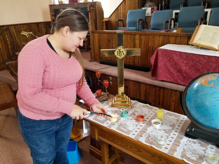 Lighting a prayer for peace