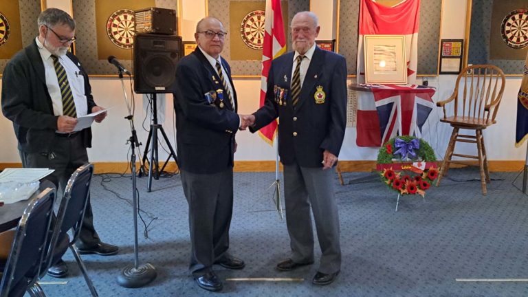 Thomas Howard awarded 50-year pin for Legion Branch 514 service