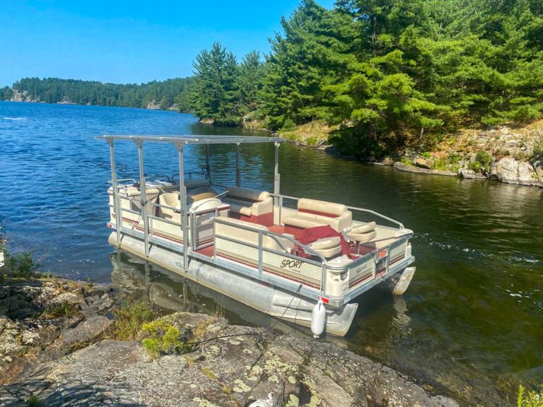 Solar-powered pontoon boat cruises Charlton Lake