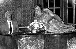 Being serenaded by John on the grand piano at Deerhurst December 1992