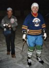 NT Hugh was playing right wing for the Manitowaning Sabres with coach and first cousin Ralph Moggy at the back -1960’s