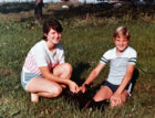 NT Tammy with Derek and their pet, Mandy in 1984