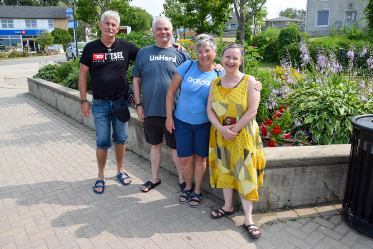 German couple visit Little Current with son of Canadian bombardier