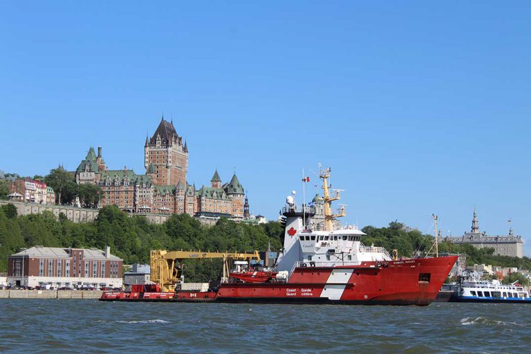 Canadian Coast Guard Ship Samuel Risley departs for its first-ever Arctic mission