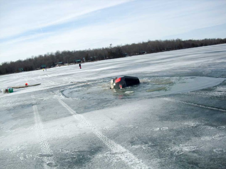 Sunken truck recovery in Lake Wolsey delayed, likely until area free from ice