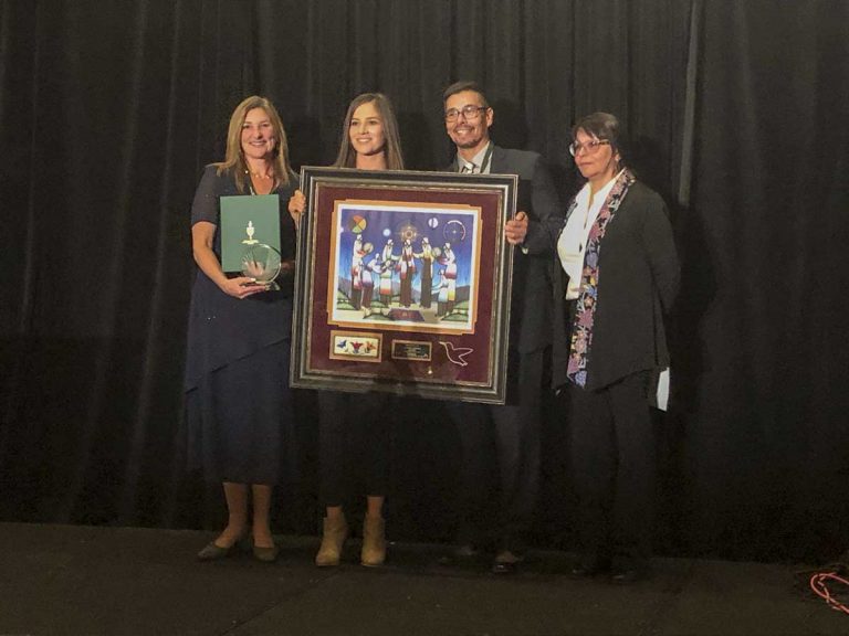 Manitoulin entrepreneurs Kathryn Corbiere, Ben Kanasawe honoured at Waubetek gala