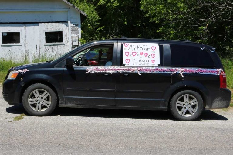 64th wedding anniversary drive-by parade held for Silver Water couple