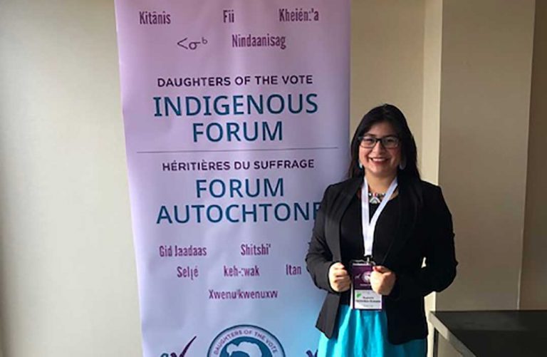 Young Wiikwemkoong activist represents home riding at DoV