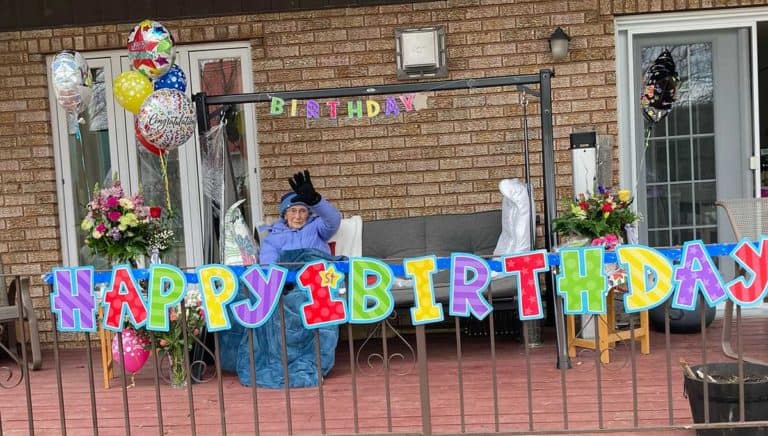 Drive-by 100th birthday party held for Margaret Montgomery