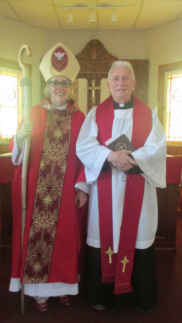 Bishop Anne Germond takes part in an Island – wide Anglican church celebration in Kagawong