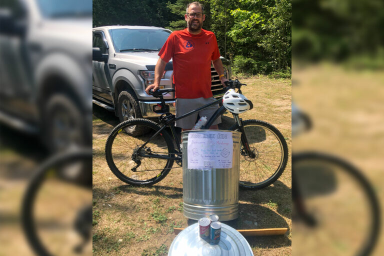 Manitowaning man cycling for Manitoulin Food Bank