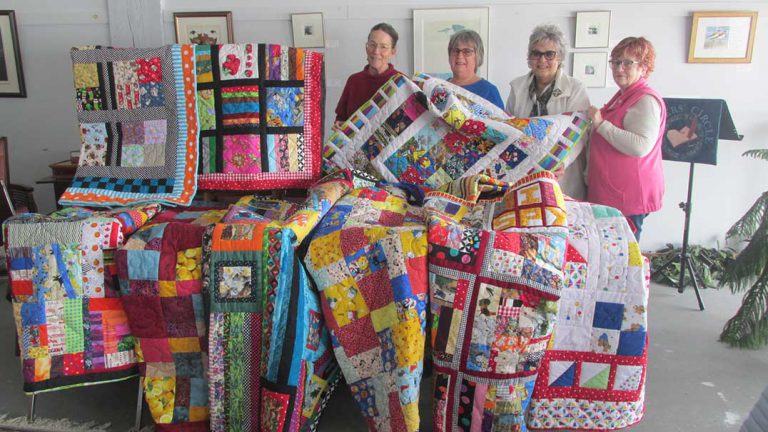Handmade quilts given to children with cancer