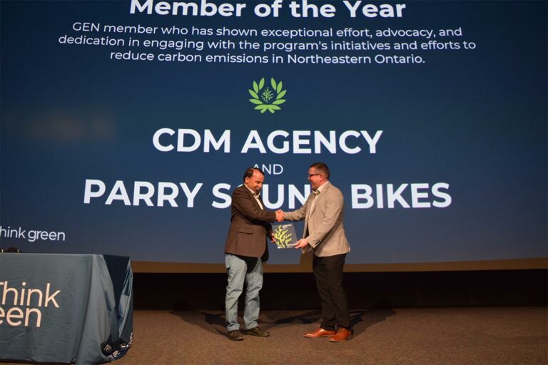 Colen McKeever of Eco Growth Manitoulin celebrated with Green Economy North award