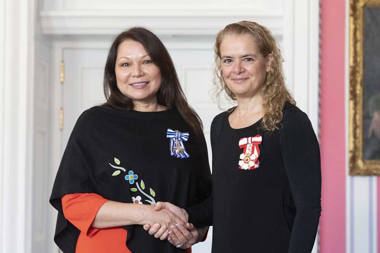 Dawn Madahbee Leach presented with Meritorious Service Decoration by Governor General of Canada