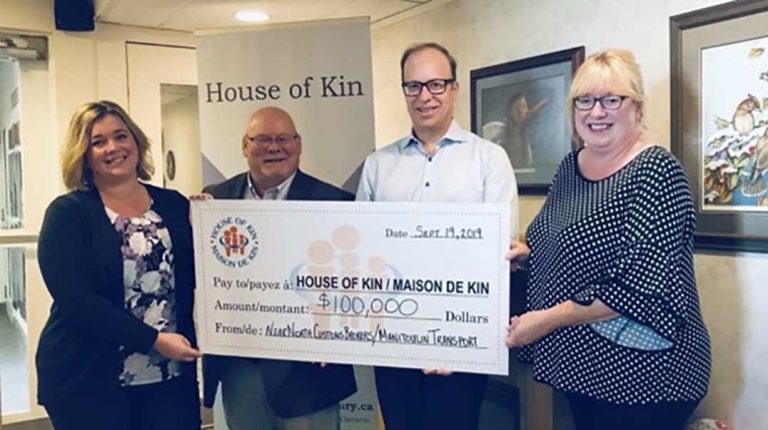 Manitoulin Transport and Near North Customs Brokers make $100K donation to the House of Kin