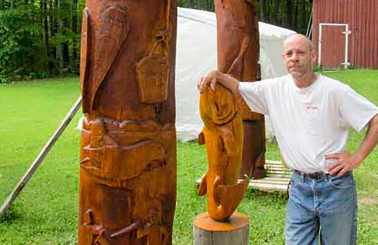 Island carvers stunning works tell the history of the community of Silver Water