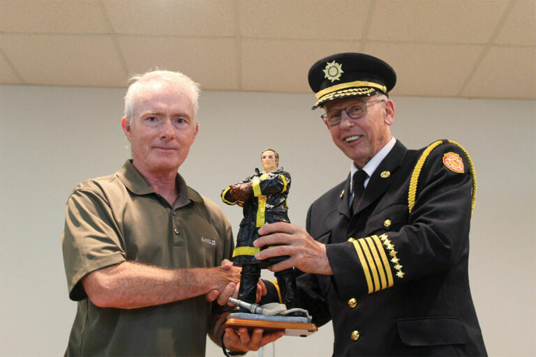 Doug Wismer recognized for 44 years of service to Robinson Fire Department