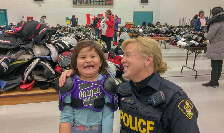 UCCM Anishnaabe Police, Winch Group and Manitoulin OPP host sports giveaway