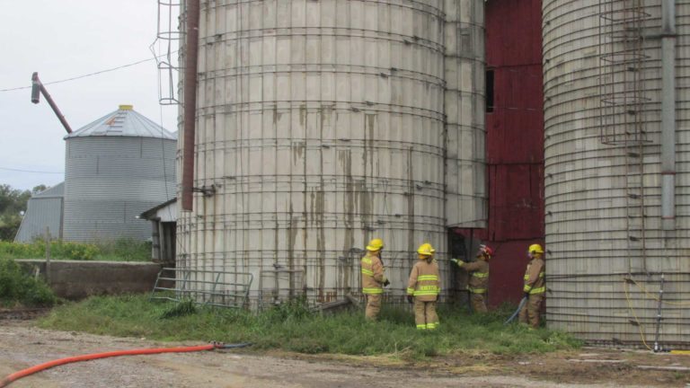 Firefighters respond to Gore Bay silo blaze