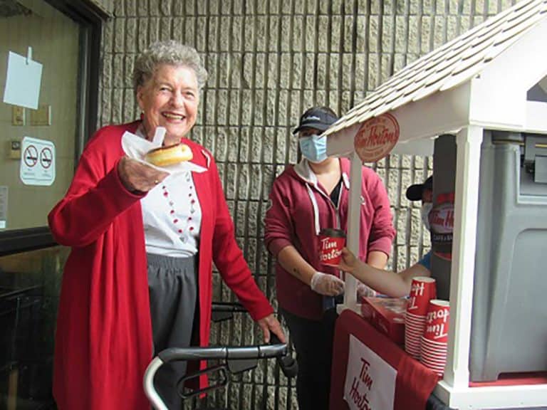 Lodge residents to receive Tim Hortons coffee and donuts