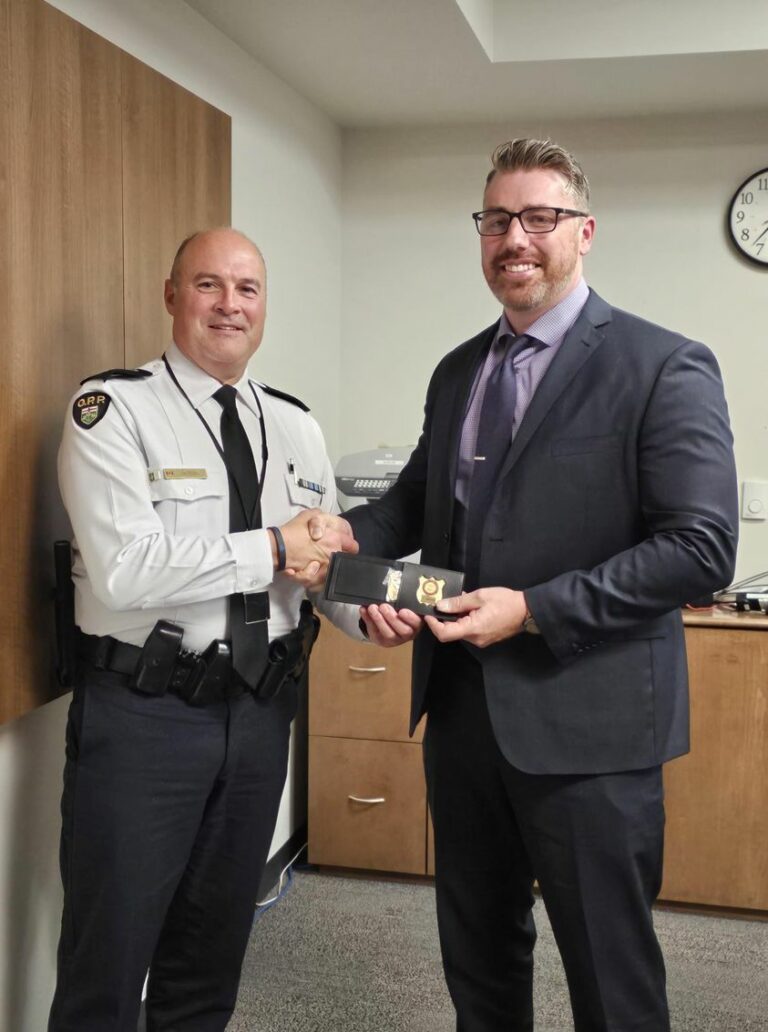 OPP detachment commander receives his inspector badge