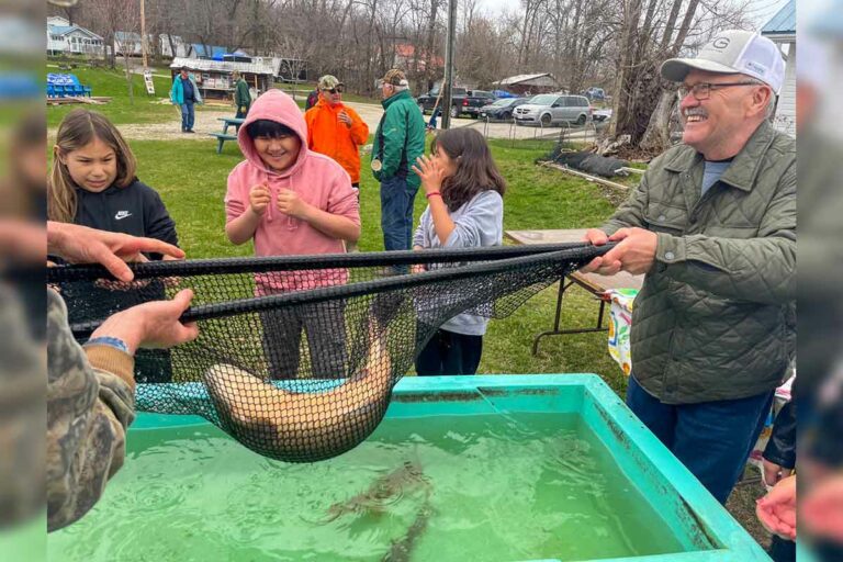 Wiikwemkoong students learn conservation with the Little Current Fish and Game Club crew