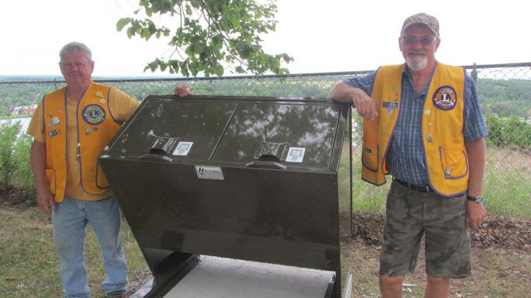 Lions provide funds for new bear-proof garbage container at local park