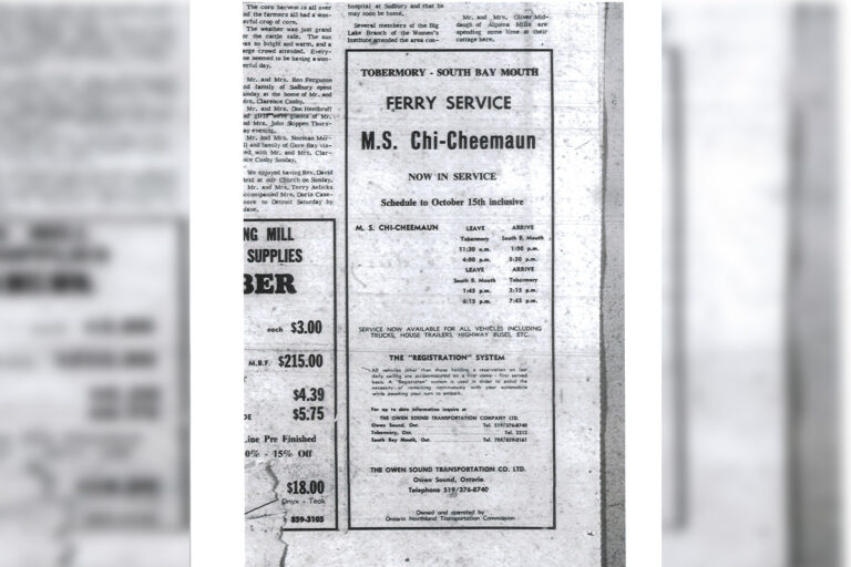 Memories of the first arrival of the Chi-Cheemaun ferry 50 years ago