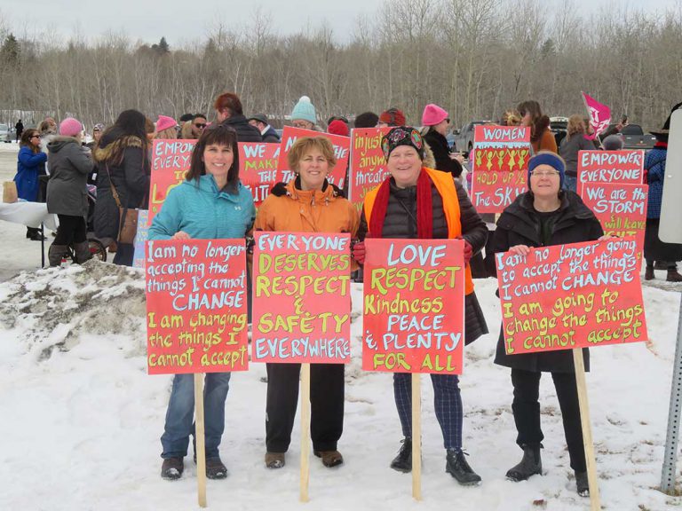 MP Carol Hughes marches in  solidarity for women’s rights
