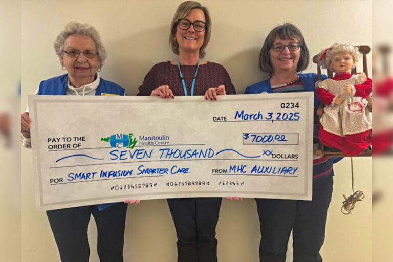 MHC Little Current Aux make $7,000 donation