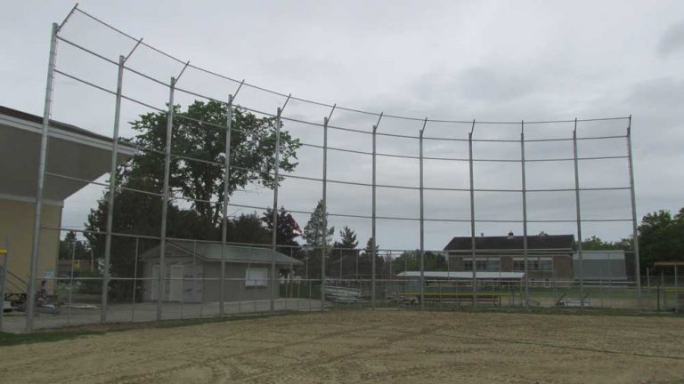 New backstop installed at Mindemoya Ballpark as organizers gear up for new tourney