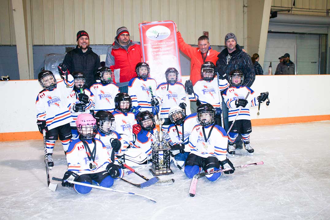 The Mindemoya Thunder tyke hockey team, has won the Manitoulin Island Minor Hockey Association A division hockey championship.