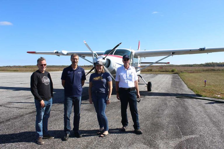 Mission Aviation Fellowship crew, plane  makes stop at Gore Bay Manitoulin Airport