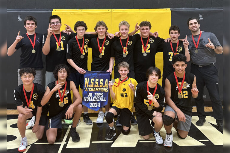 Manitoulin Secondary School junior boys’ volleyball team narrowly misses NOSSA finals against top team