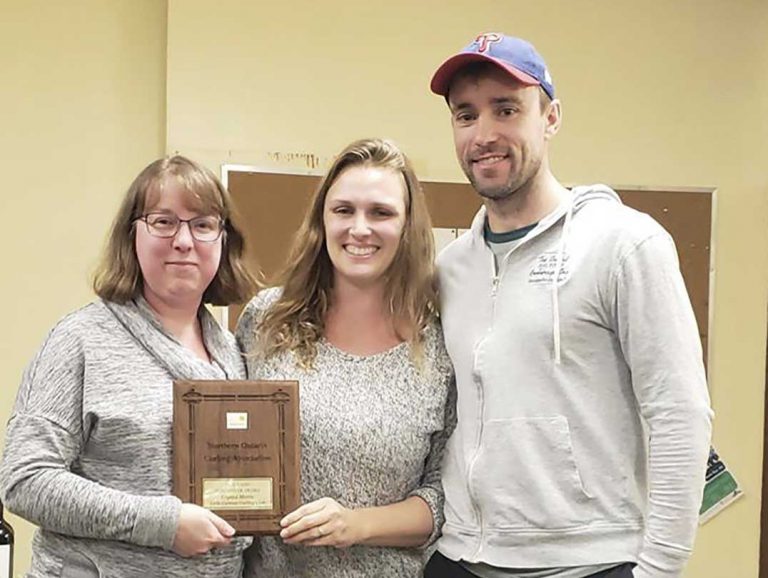 Crystal Morra recognized for outstanding volunteer efforts by the Northern Ontario Curling Association