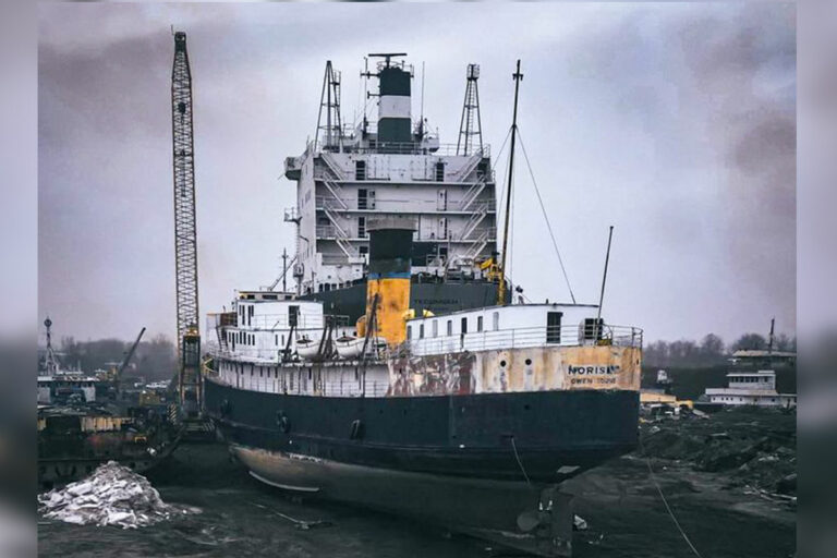 S.S. Norisle now on ground, awaiting final fate