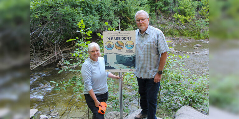 Signs erected at Bridal Veil Falls after waters disturbed and resident turtle killed
