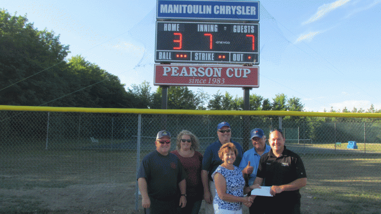 Manitoulin Chrysler and the Pearson Cup team up to supply new scoreboard