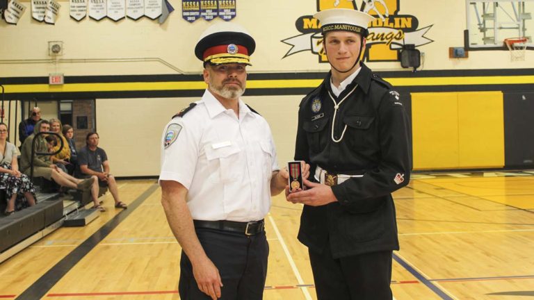 Members of the 348 Manitoulin Royal Canadian Sea Cadet Corps recognized for tremendous efforts