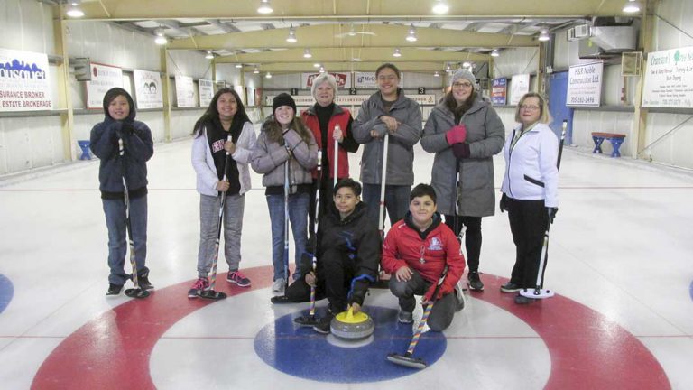 Students learn the finer points of curling from Gore Bay Curling Club