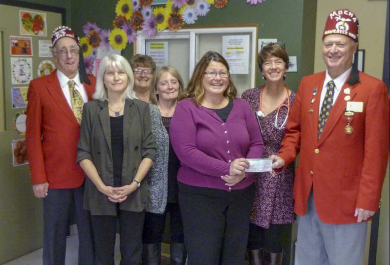 Haweater Unit of Sudbury Shrine Club makes donation for medical equipment